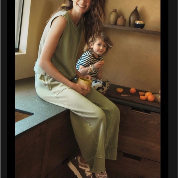 Anthropologie Daily Ritual two piece set, wide leg pant and top - Picture 2 of 9